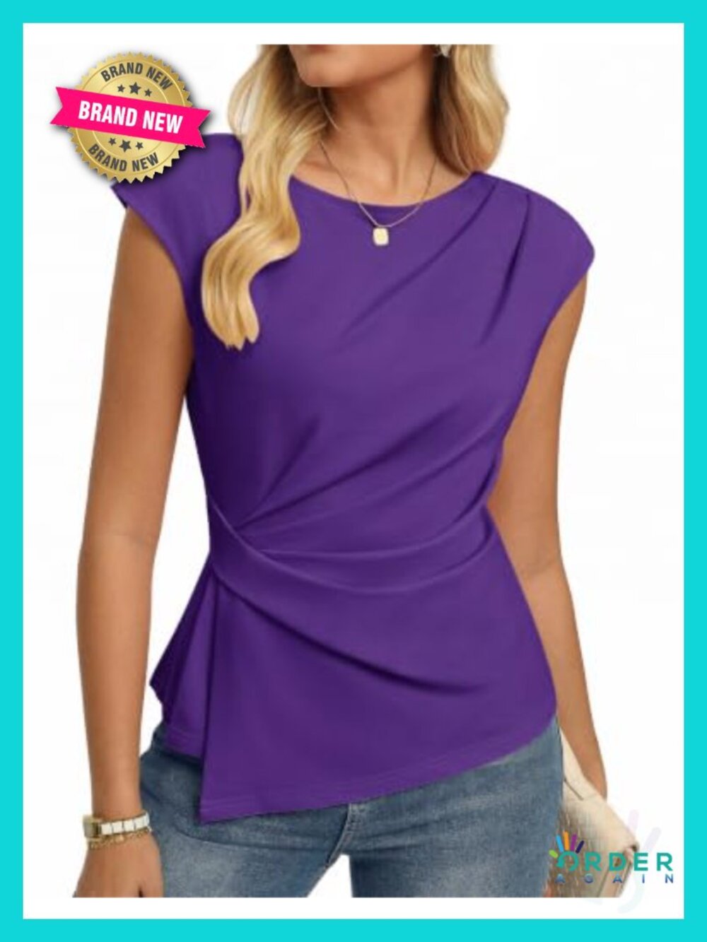 Women's Peplum Blouse Short Cap Sleeve Office Top